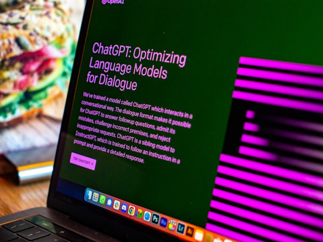 Laptop Computer on Desk with ChatGPT