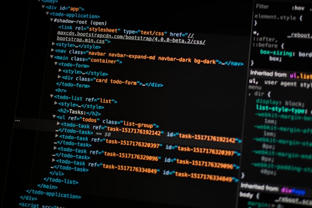 Monitor Displaying Programming Language